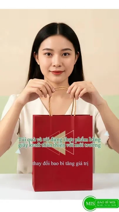 Túi giấy kraft quai xách đựng quà tặng, mỹ phẩm, quần áo