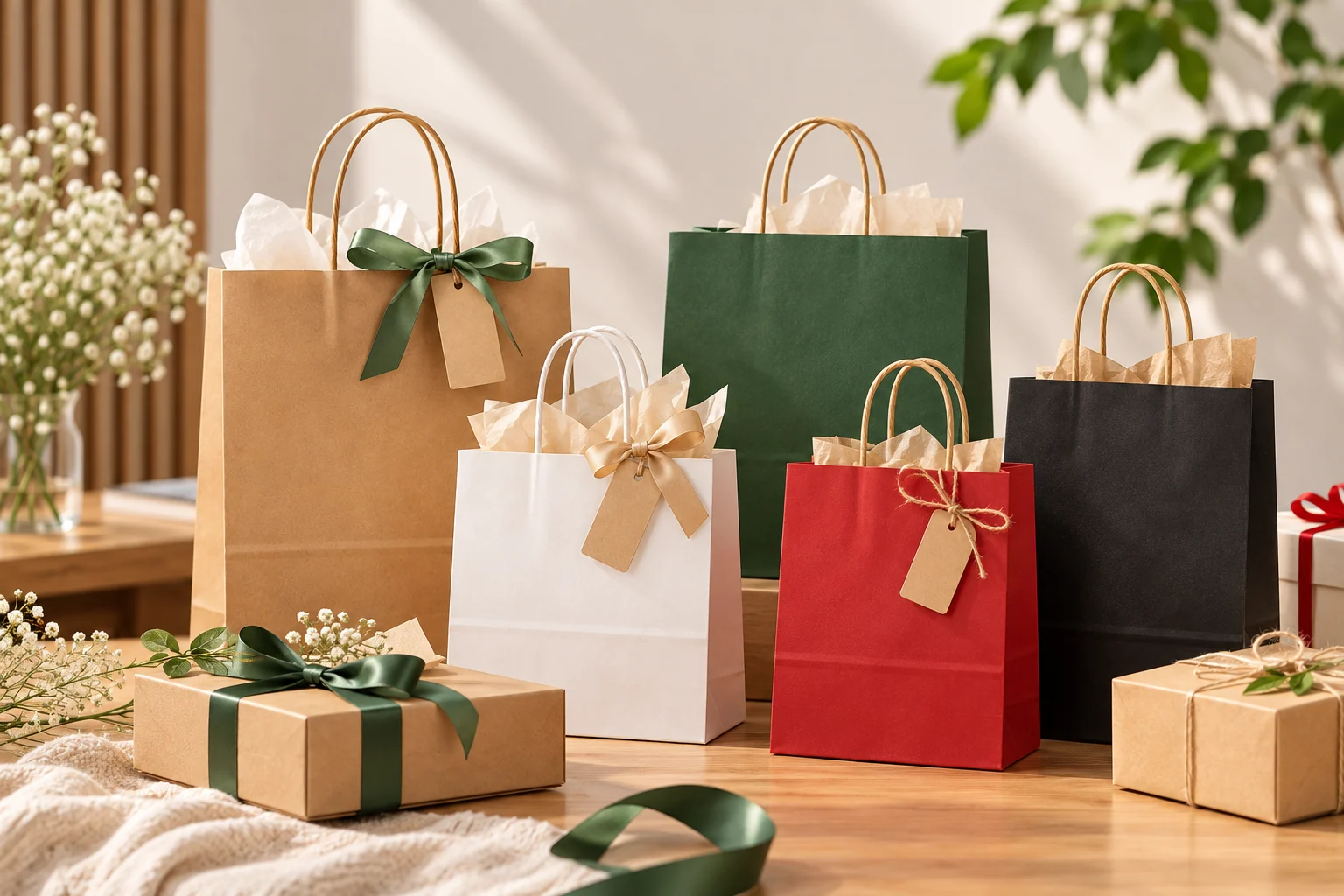 Túi giấy quai xách dùng đóng gói quà tặng